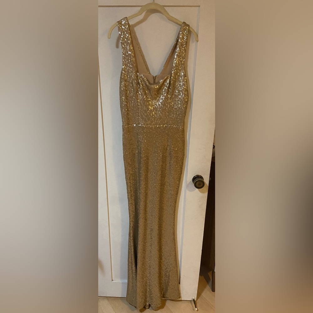 Dress The Population Gold Sequence Dress